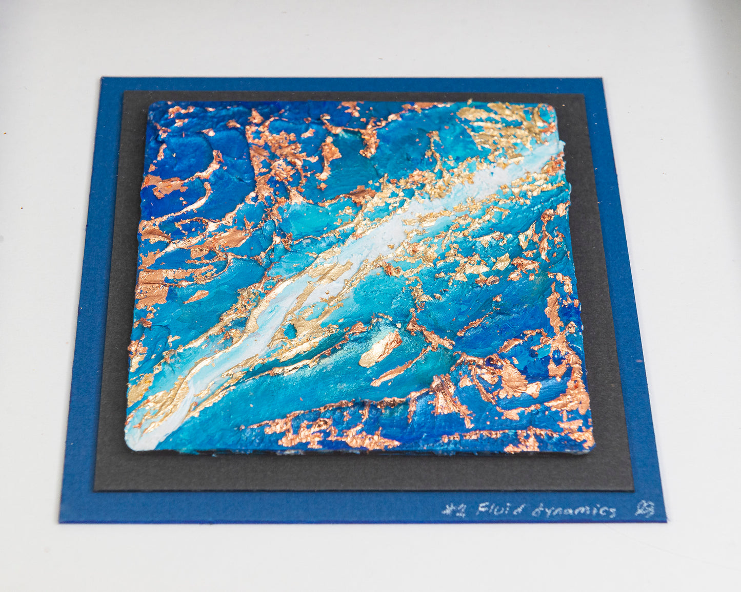 Fluid Dynamics #2, 9x9" Framed