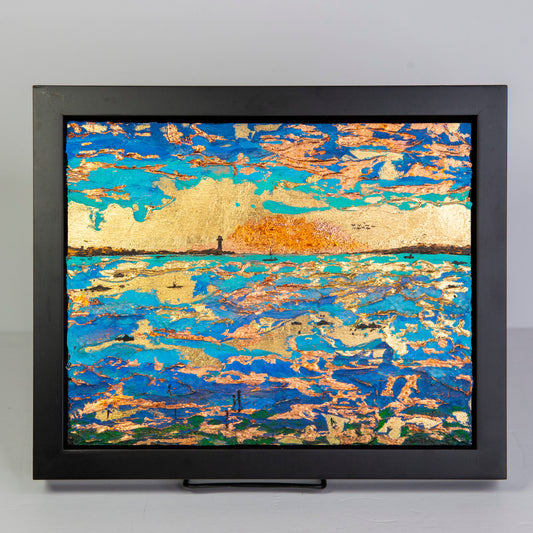 Sunset Light, 8x10" Framed Wood Panel.