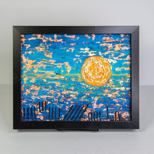 Under the Sun, 8x10" Framed Wood Panel.