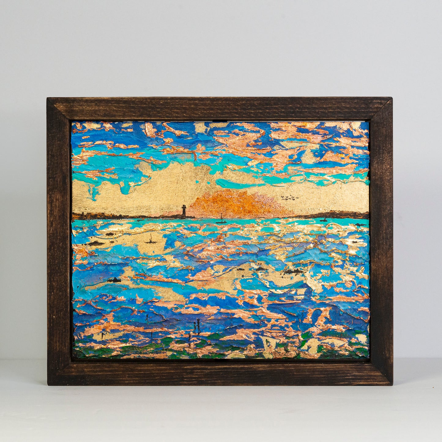 Sunset Light, 8x10" Framed Wood Panel.