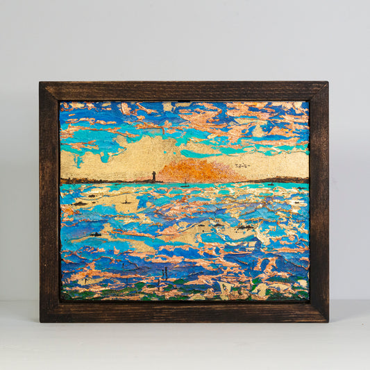 Sunset Light, 8x10" Framed Wood Panel.