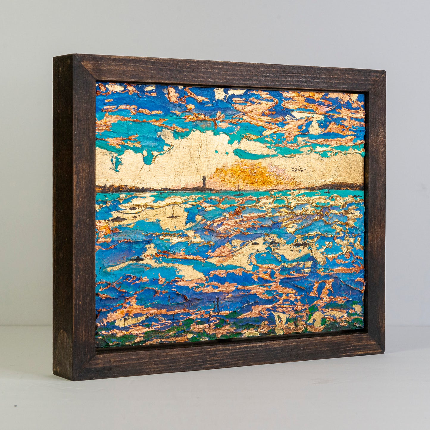 Sunset Light, 8x10" Framed Wood Panel.